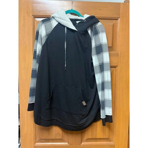 Maurices 0X black hoodie fuzzy hood